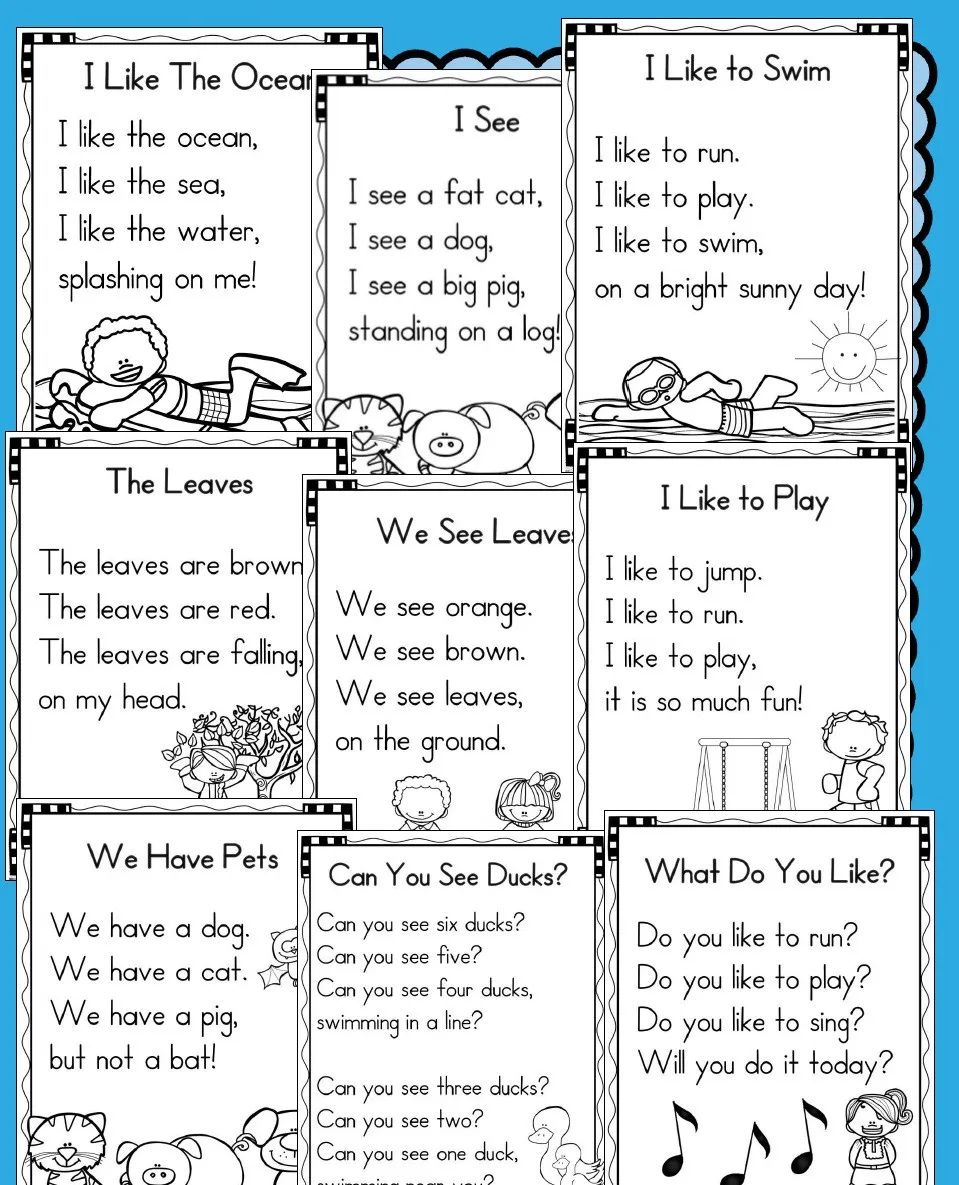 Sight Word Poems for Shared Reading