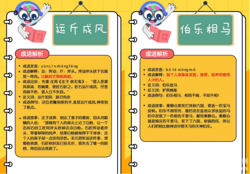 语文1-6年级常考的200个成语闪卡