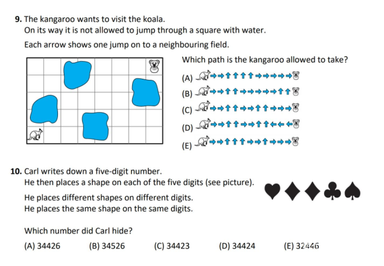 袋鼠数学 maths kangaroo