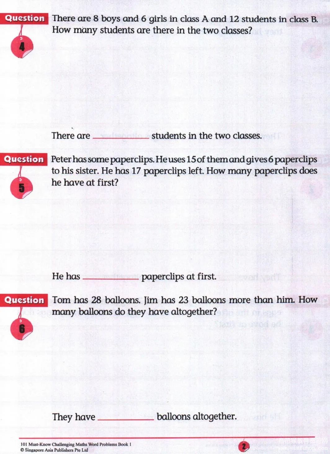 新加坡数学应用题101