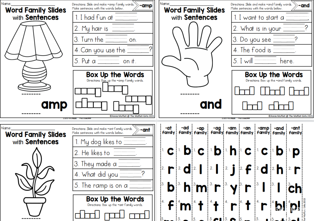 Word Family Slides with Sentences