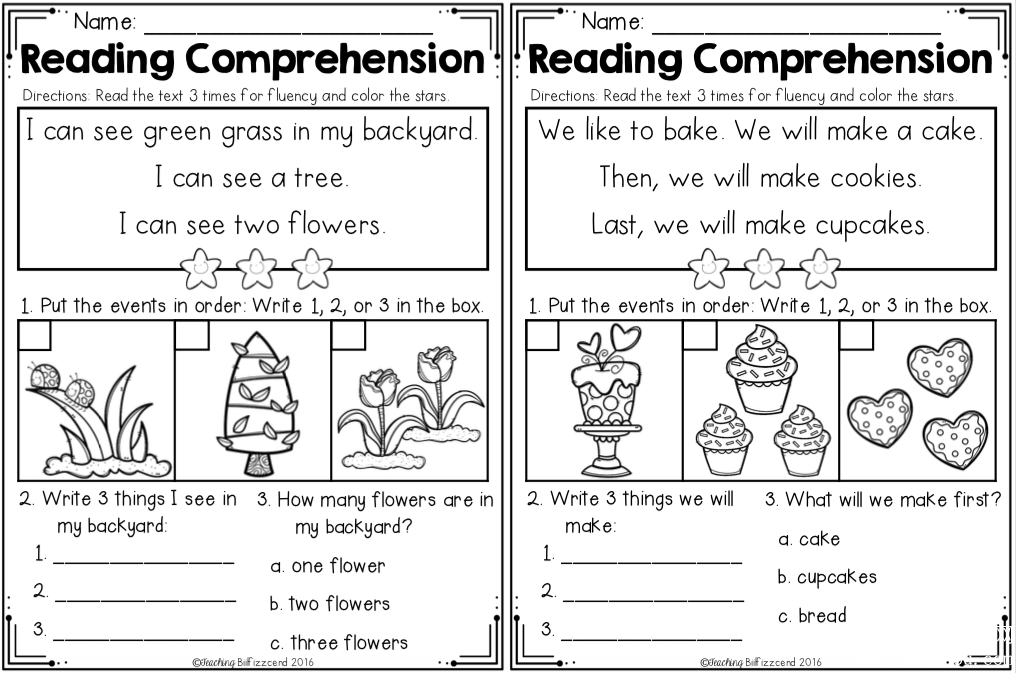 Kindergarten Reading Comprehension 英文阅读练习纸春夏秋冬