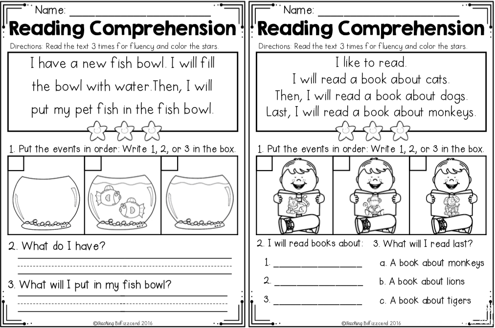 Kindergarten Reading Comprehension 英文阅读练习纸春夏秋冬