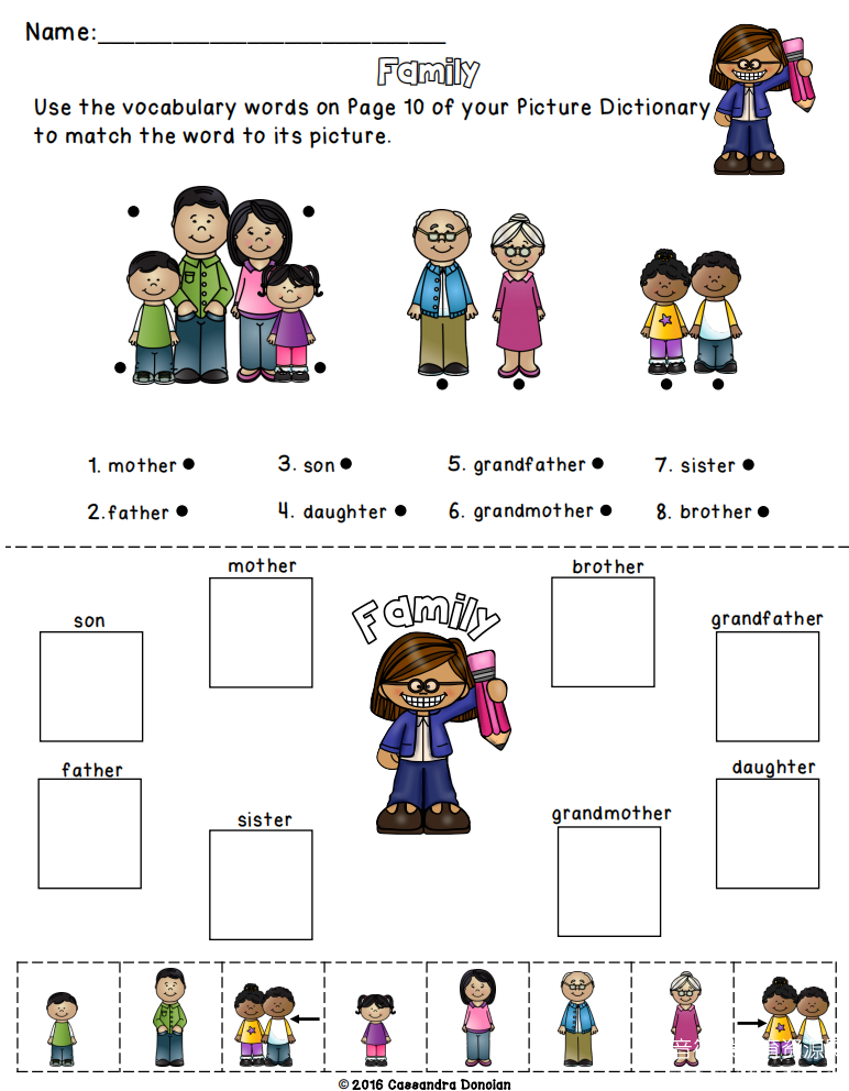 Family Vocabulary互动Minibook