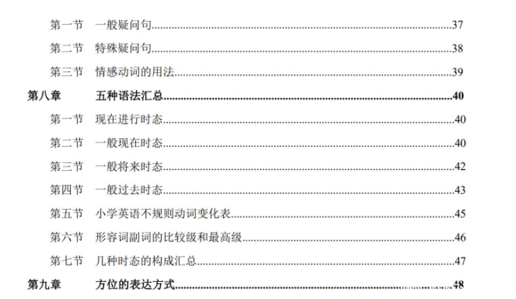 小学英语知识归纳总结全集