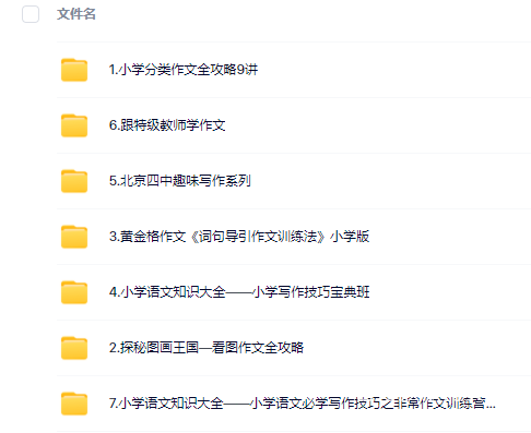 学而思小学作文网课视频资源全套资源目录