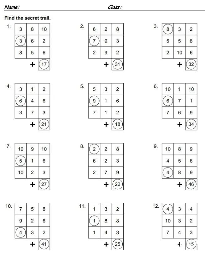 Math Puzzles For Kids 儿童趣味数学作业纸共7册 PDF格式