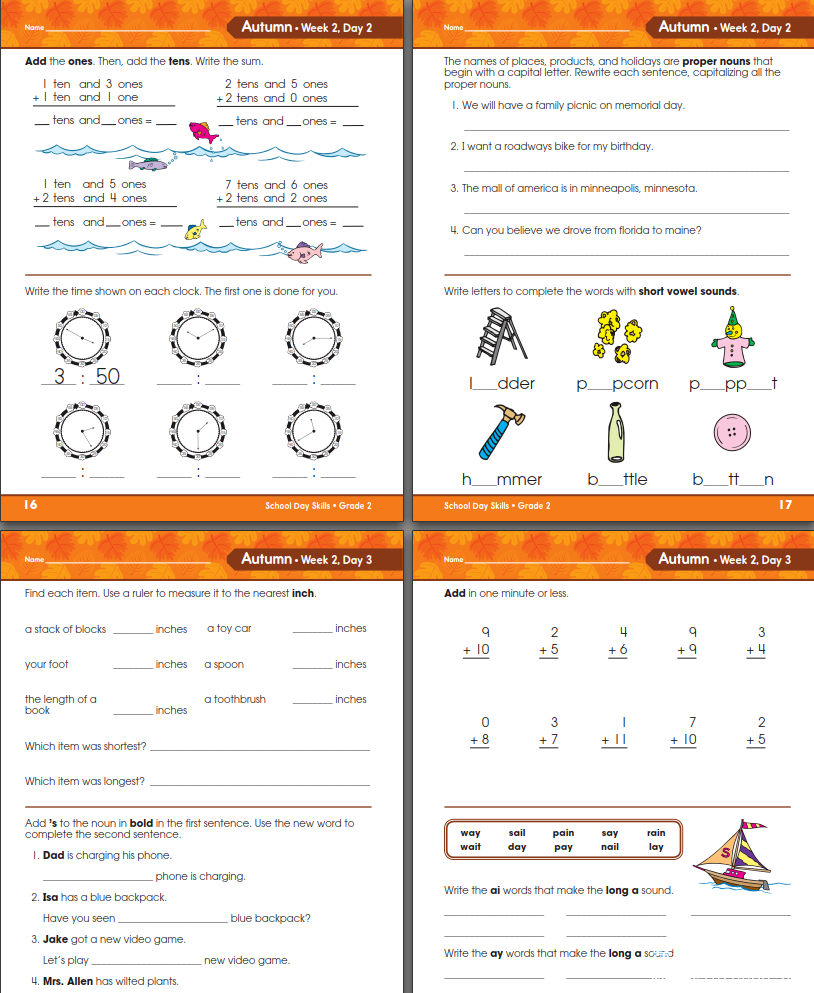 School Day Skills 提高孩子阅读、写作和数学技能