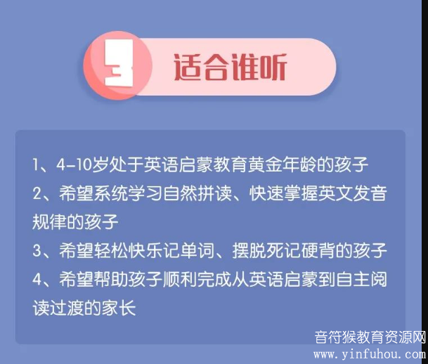 孙瑞玲英语启蒙7分钟儿童英语自然拼读音频网盘资料下载