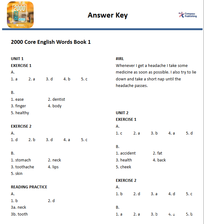 2000 Core English Words 词汇宝典 教材、音频、测试、答案