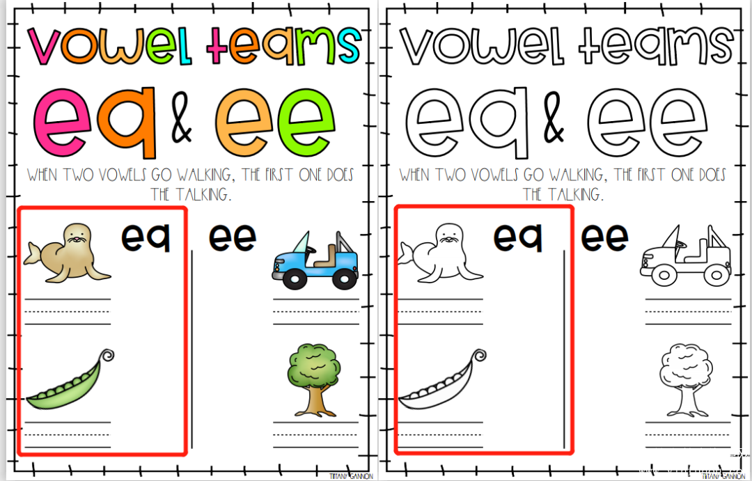 Word Families and Sight Words 美国小学课堂自然拼读迷你锚图