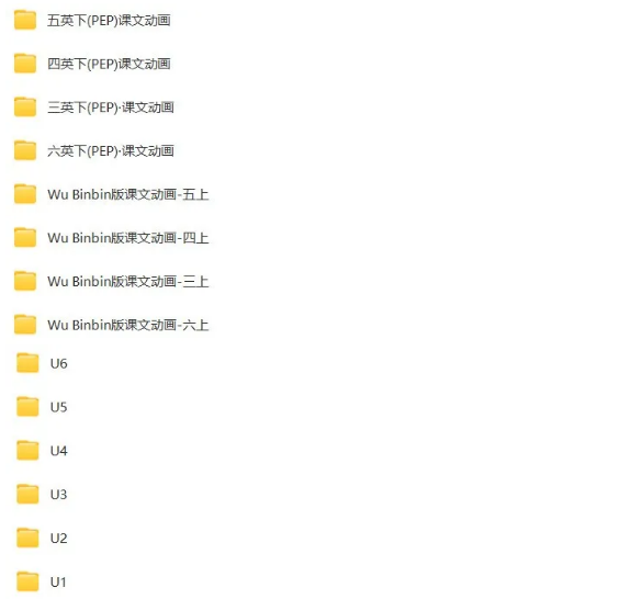 人教版PEP小学3-6年级英语教材课本动画