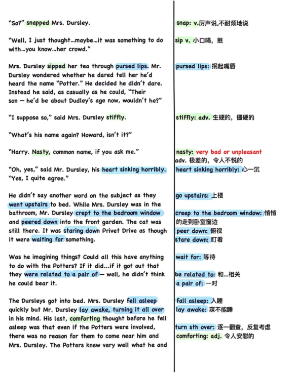 Harry Potter and the Sorcerer‘s Stone哈利波特精读笔记