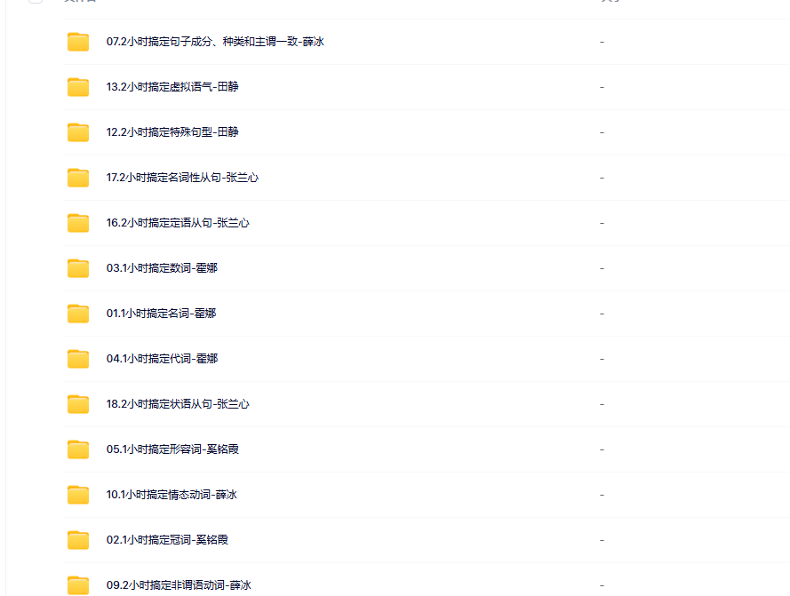 新东方新概念语法精讲汇总 名师专项 小初 视频讲解