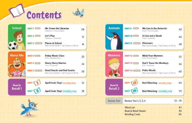 Read and retell 初学者设计 复述教材 提升口语和阅读能力