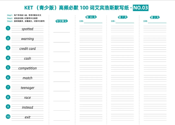 KET考前冲刺搞定这100个高频词 多拿不少分