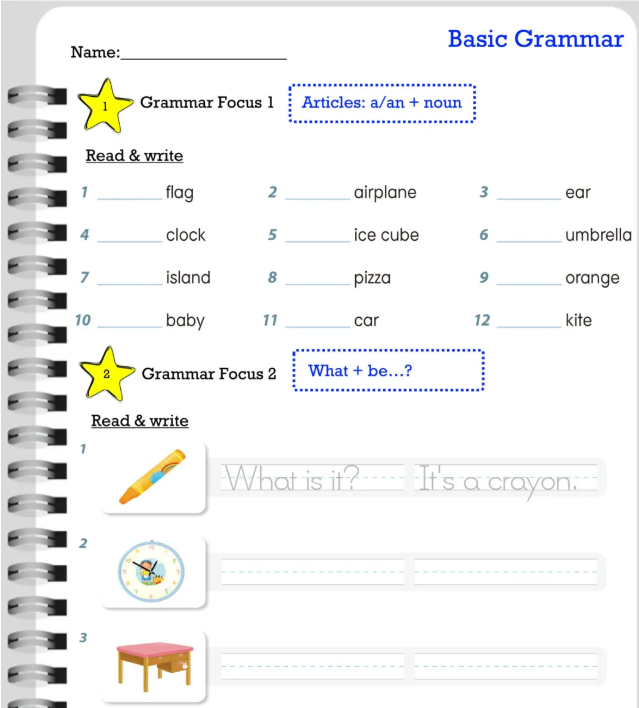 初级语法作业纸 巩固吸收语法知识 拿来就能用