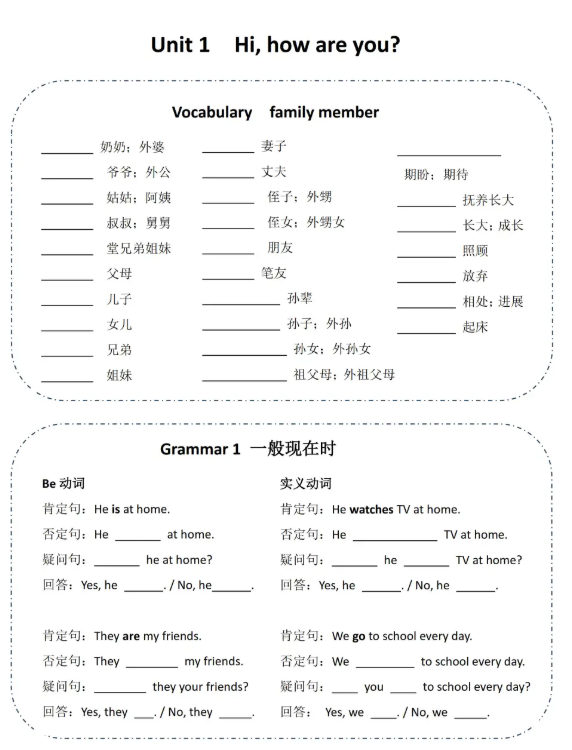 Complete KET知识清单和默写作业 高分秘诀